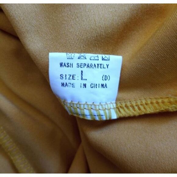 VESTIDOS YELLOW OFF-THE-SHOULDER DRESS SZ.L EUC. - Picture 6 of 6